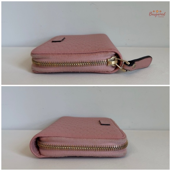 Authentic GUCCI Pink Micro-Guccissima Embossed Leather Compact Zippy Wallet - Picture 6 of 13